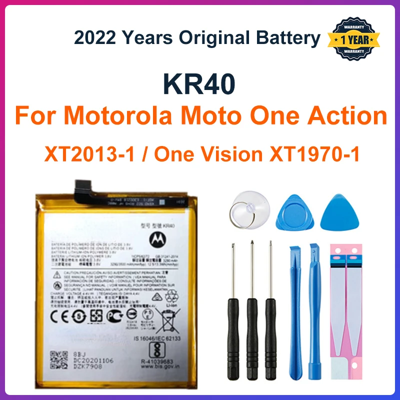 

100% Original New 3500mAh KR40 Mobile Phone Replacement Battery For Motorola Moto One Action XT2013-1 / One Vision XT1970-1