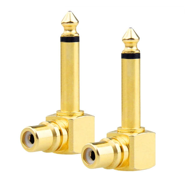 RCA Plug to 1/4in (6.35mm) TS Mono Jack Adapter, Gold Plated (1 in Stock)