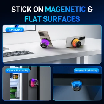 Cyber Style Magnetic Wireless Mini Speaker, 5.1 Surround Sound, High Definition Audio, Dual Stereo Bass,USB Type-C Charging, 2