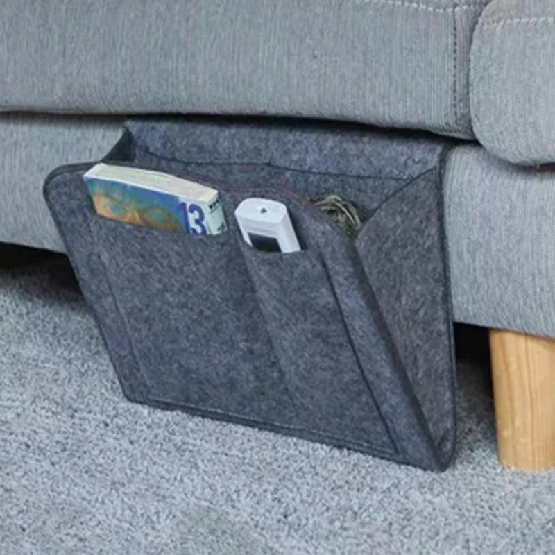 

Felt Bedside Storage Bag Organizer Bed Desk Bag Sofa TV Remote Control Hanging Caddy Couch Storage Organizer Bed Holder Pockets