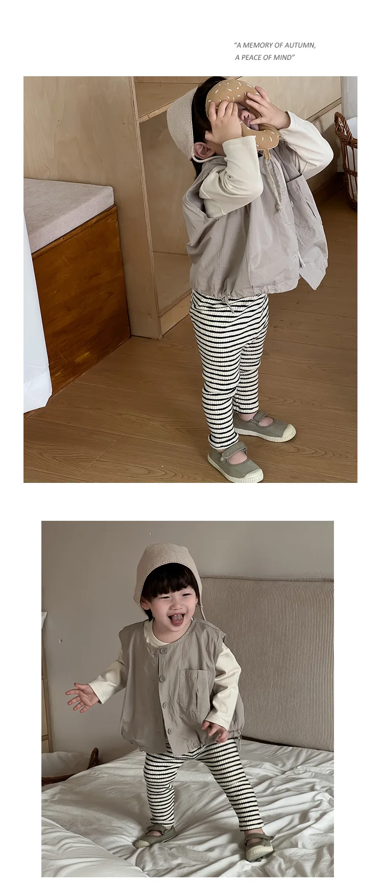 Description Picture 6 of item2025 Spring New Baby Loose Sleeveless Vest Infant Girls Solid Cardigan Coat Toddler Boys Casual Vest Jacket Baby Clothes