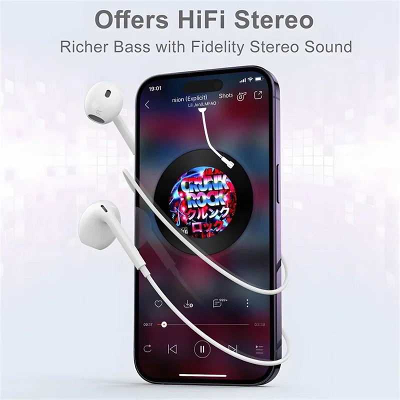 Original Wired Lightning Earphones For Apple iPhone 14 13 12 11 Pro Max Mini X XS XR X 7 8 6 Plus SE Headphones Accessories 3