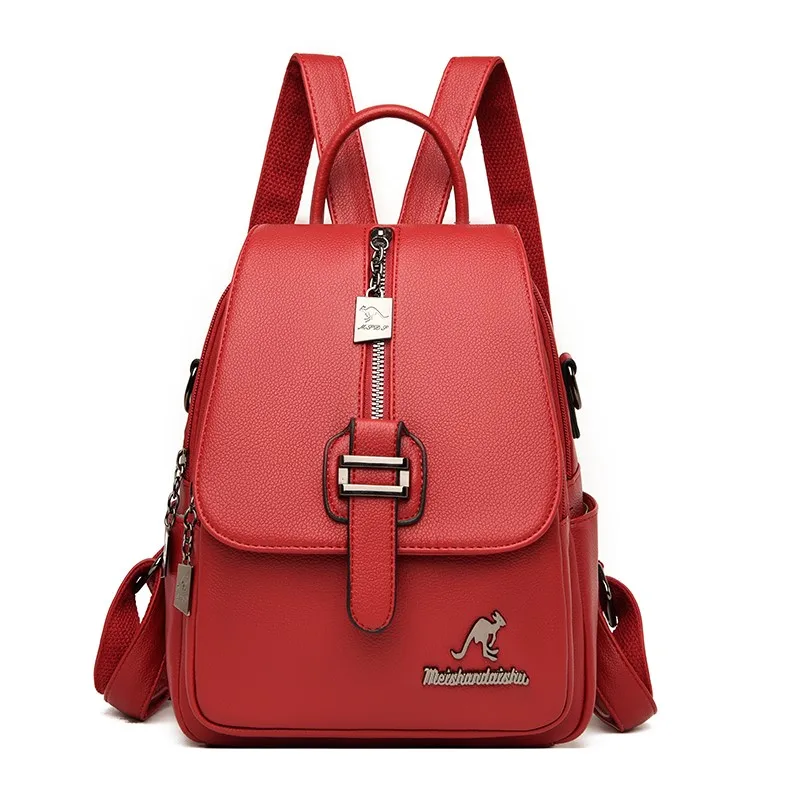Designer Female Backpack High Quality Vintage Leather Rucksacks for