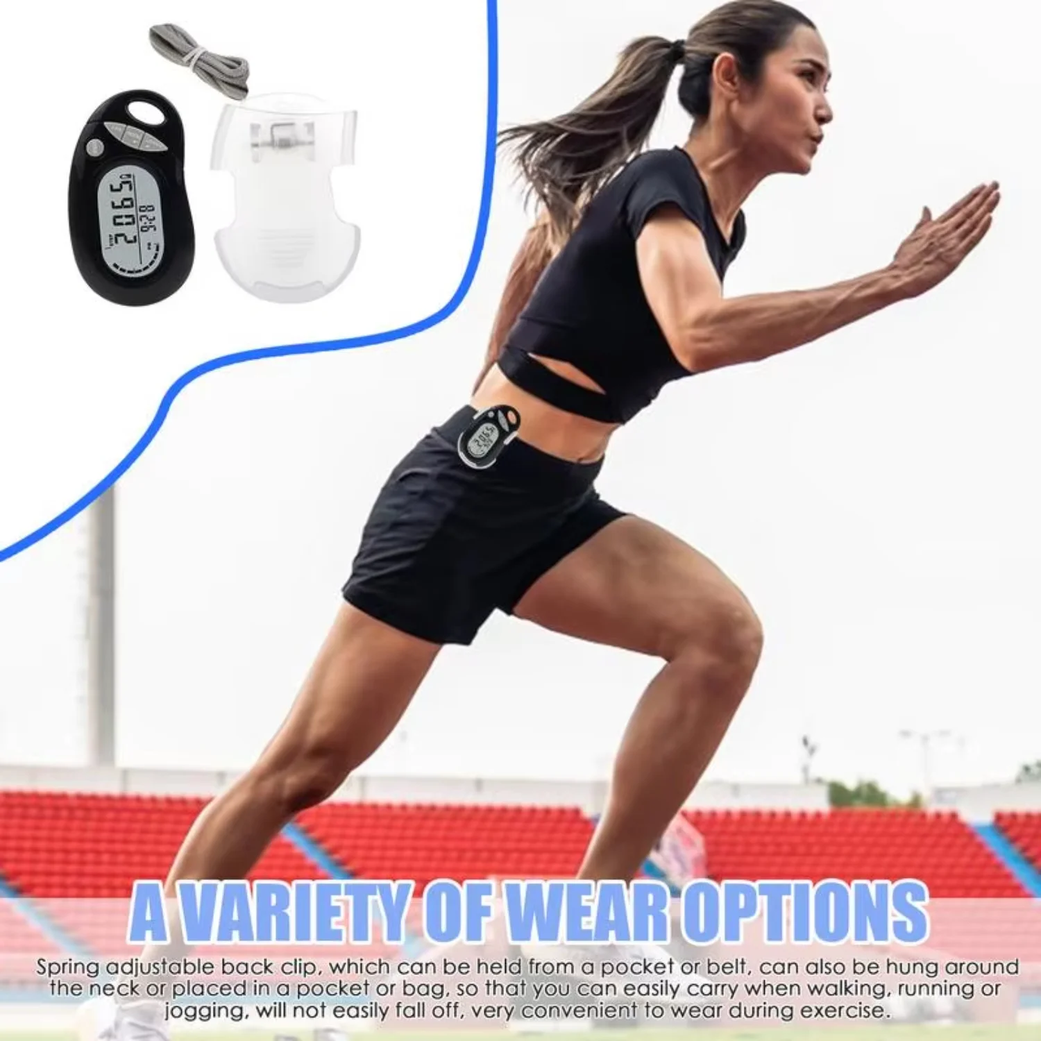 3D Pedometer Walking Simple Step Counter With Large Digital Display Easy-to-Read 3D Pedometer Walking Enthusiasts
