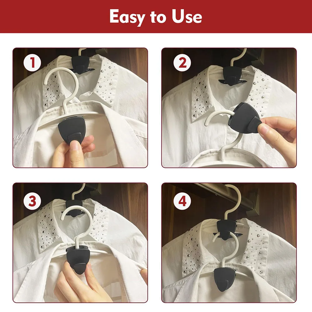 40lbs (Max) Heavy Duty Triangle Hanger Hooks Space Saving Hanger Connector Hook Plastic Closet Organizer