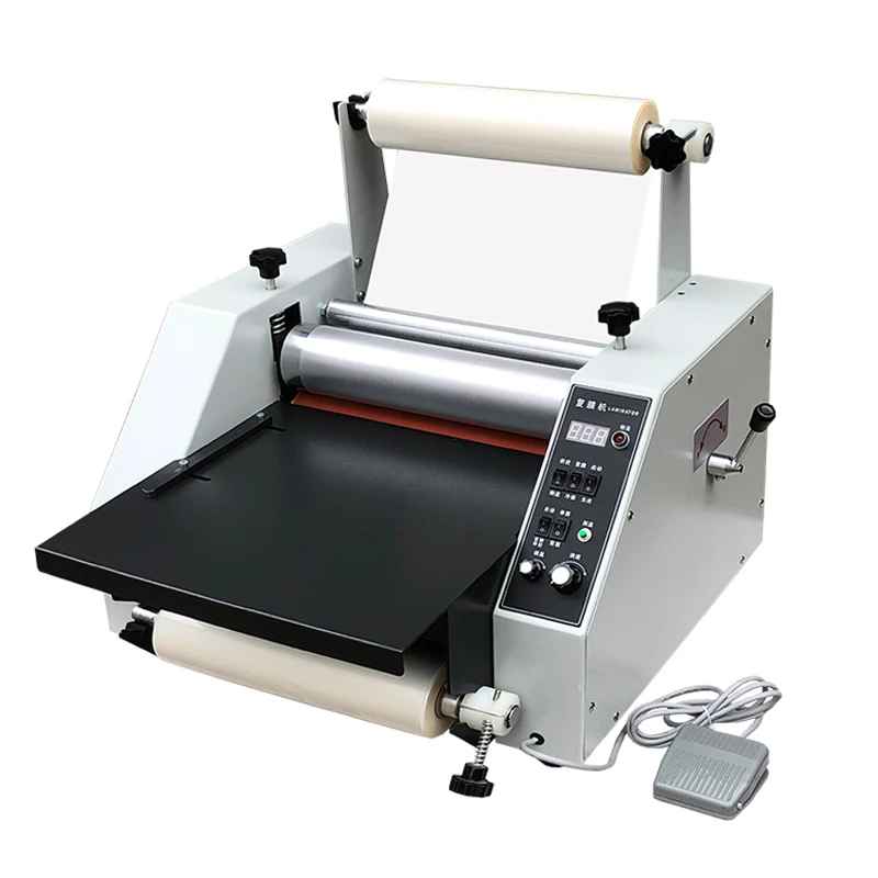 

electric laminating machine large steel laminating equipment 350mm Hot Cold Film Roll Laminating Machine