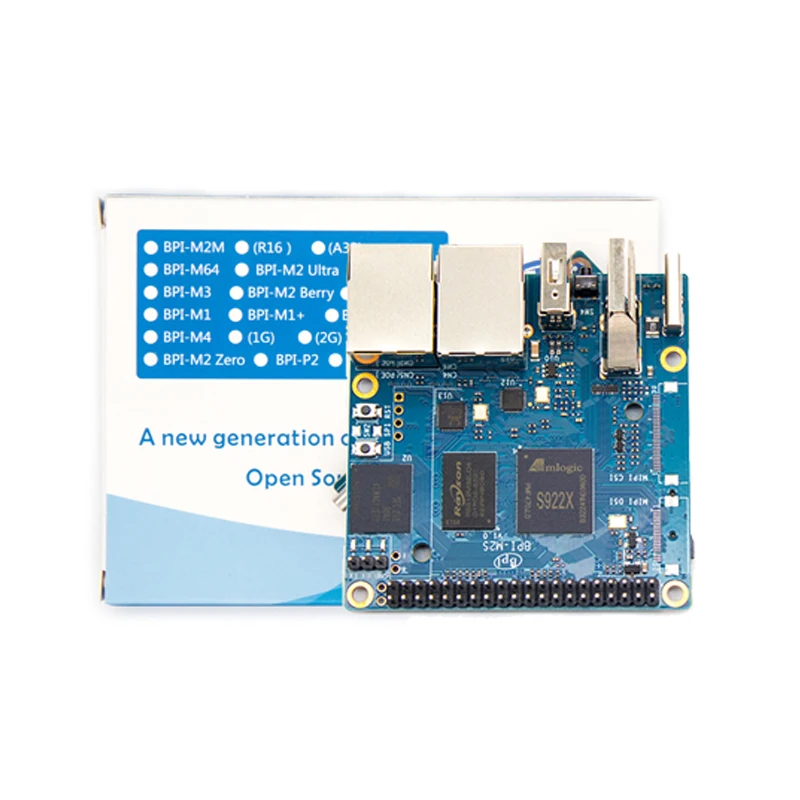 Banana Pi BPI-M2S SoC Amlogic S922X Hexa-core 4GB LPDDR4 RAM 16GB eMMC Video HDMI 2.1 4Kp60 5.0 TOPS OS Ubuntu Debian Android