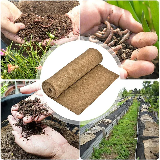 30X60 Cm Komposzt Szőnyegek Barkács Kézműves Mezőgazdasági Kerti Tenyésztési Hibaszekrény Gyomirtó Jute Ruhák Vetőmag Háló Tartozékok - Image 2
