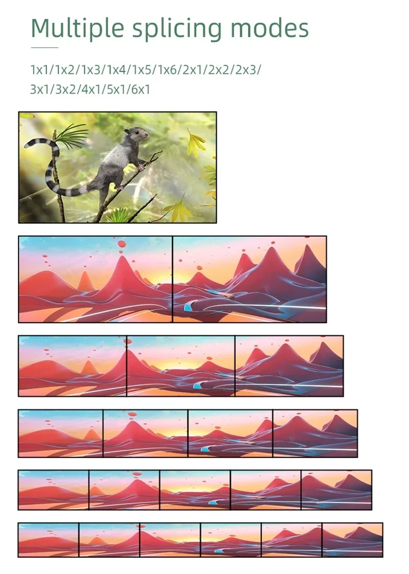 1080P 2X3 2x2 3x2 DVI HDMI 비디오 월 컨트롤러 프로세서 6개 스크린 TV 벽면 접합 박스 비디오 스플라이서 베젤 조절 180 ° 플립