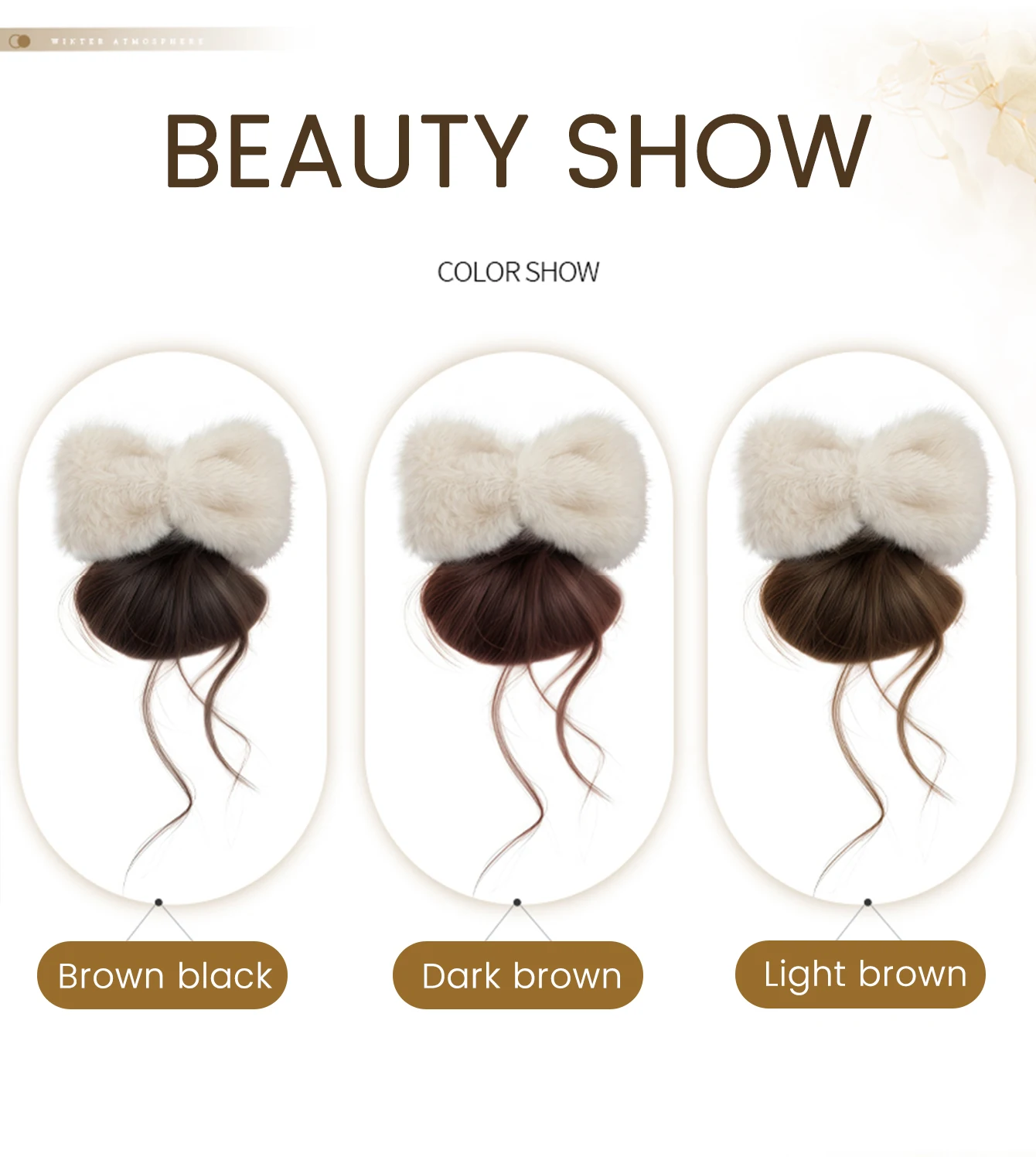 Synthetic Hair Claw Clip for Women Winter Back Chignon