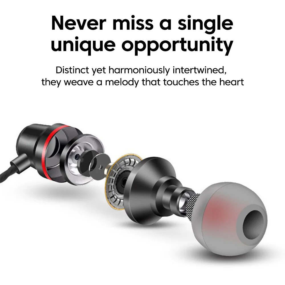 HiFi Spatial Sound Wired In-Ear Headphones with Microphone