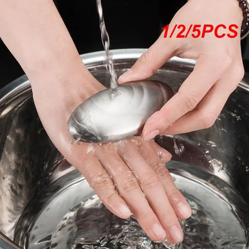 

1/2/5PCS Stainless Steel Soap Odor Remover Chef Soap Garlic Onion Smell Kitchen Bar Eliminating