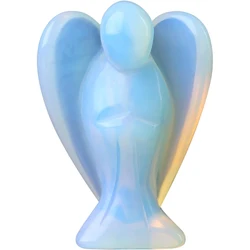 Celestial Harmony: Polished Hand - Carved Angel Crystal Statue (Style B)