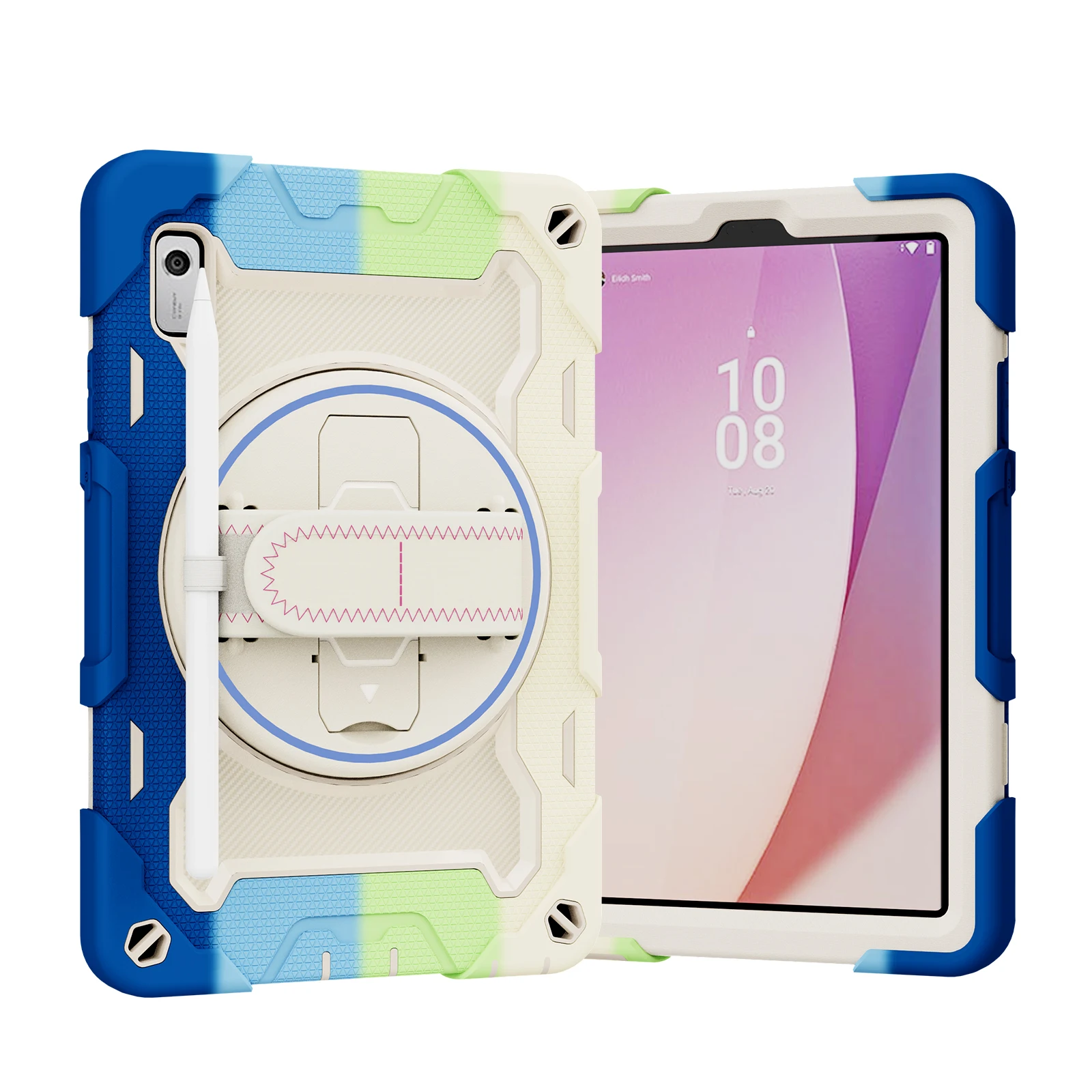

Армированный чехол для Lenovo Tab M9 TB-310FU 310XU M8 HD TB-8505F 8505X 3rd Gen TB-8506F 8506X, вращающийся на 360 градусов чехол с ручным ремешком
