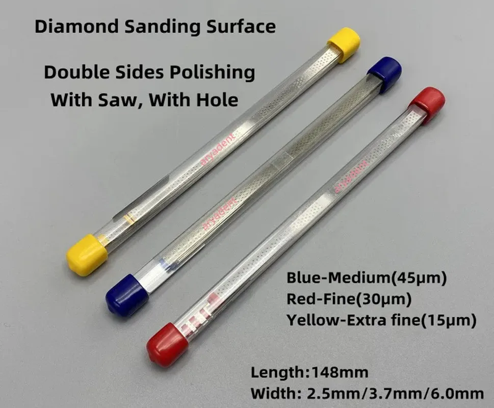 Dental Polish Strips with Hole Diamond Sanding Surface Double Sides