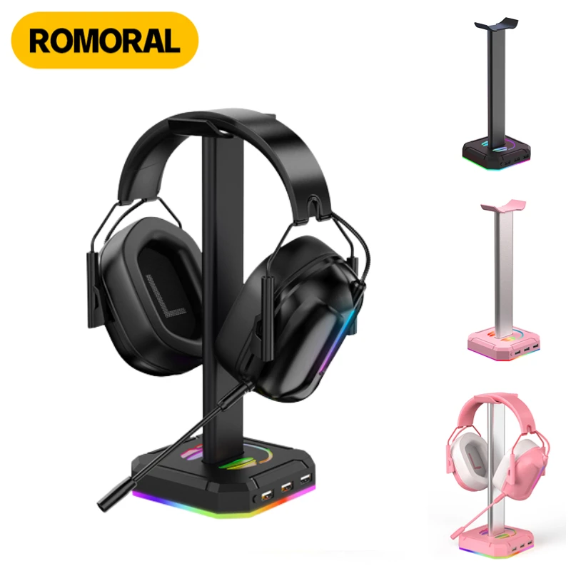 

Подставка для наушников с RGB-подсветкой и двумя USB-портами
