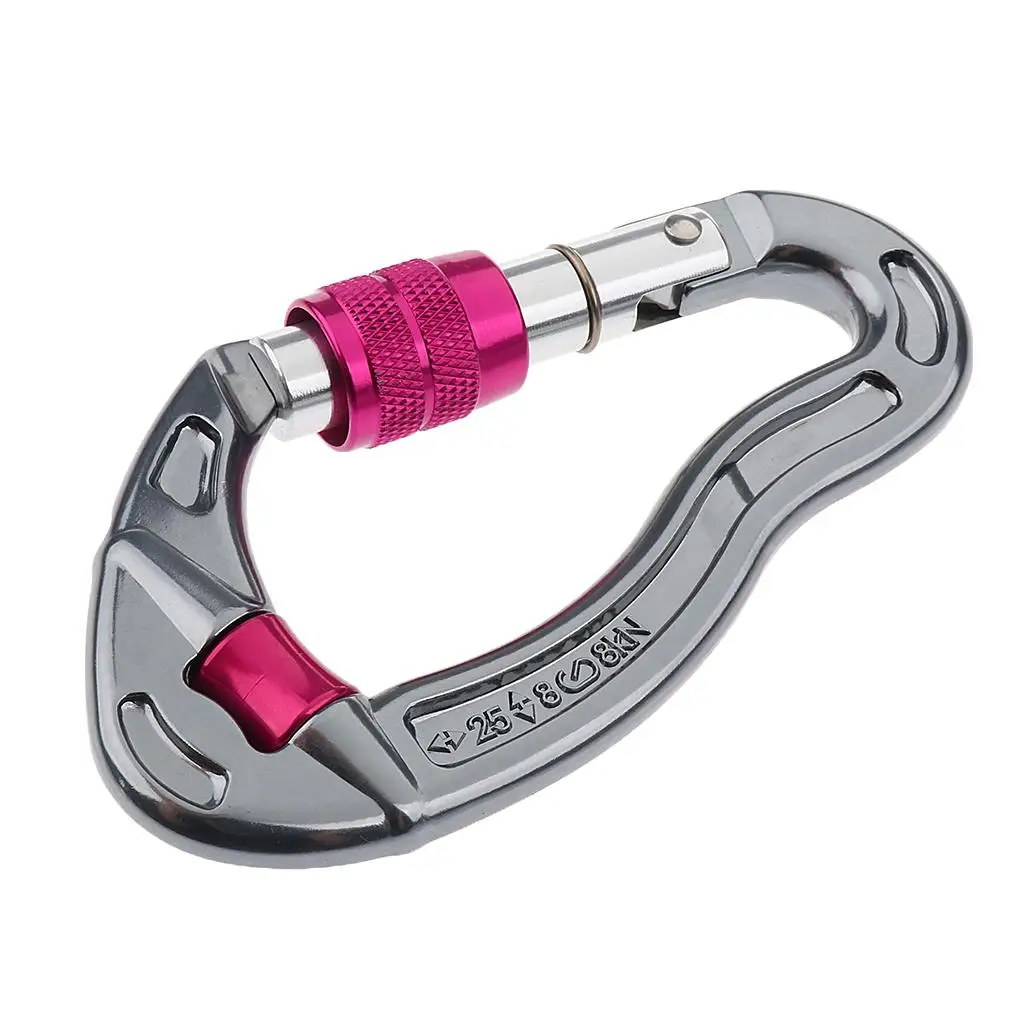 Climbing Carabiner Outdoor Rock Climbing Mountaineering Carabiner Screw Locking Hook 25KN or 2500KG
