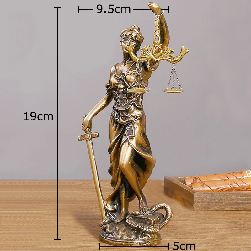 Judicial Fairness and Justice Goddess Figures Statue Desk Decoration Mythical Character Resin Sculpture Room Aesthetic Decor