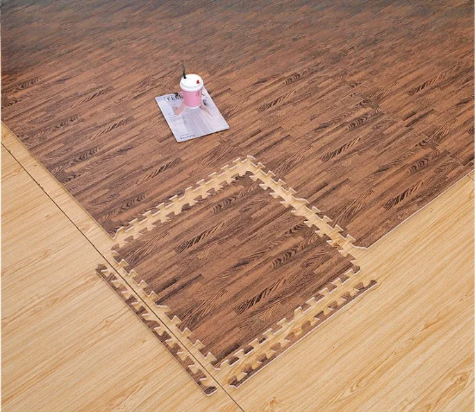 Holzmaserung Schaum Patchwork Matte Vintage Stil Weichen Teppich Rutschfeste Anti Herbst Kinder Boden Home Interior Boden Dekoration – Detail 7