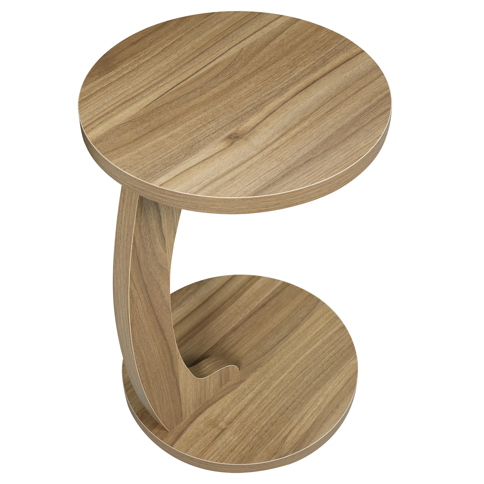 WOLTU C-förmiger Couchtisch, Beistelltisch, runder Sofatisch, Wohnzimmer, kleiner Aufbewahrungstisch für Sofa, Couch, Bett, Heimbüro, Dekoration – Detail 6