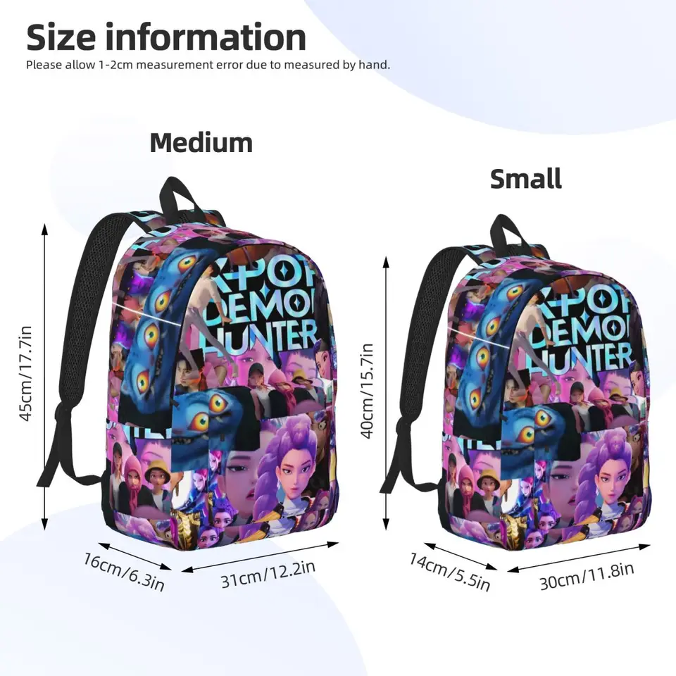 Sac à Dos Enfant Kpop De-Mon H-Hunters - Cartable Léger 30x24x10 Cm, Motifs 3D, Compartiments Multiples Pour école Maternelle