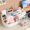 Cosmetics Storage Box with Mirror Dressing Table Makeup Mirror Jewelry Storage Makeup Brush Storage Organizer Lipstick Organizer 2