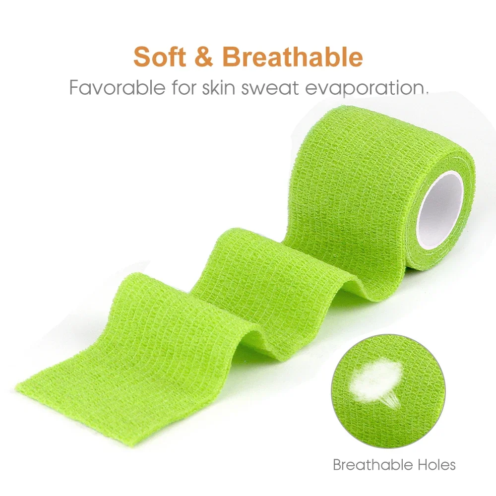 12pcs Self Adherent Wrap Bandage Tape Athletic Recovery Medical Roll Taping Muscle