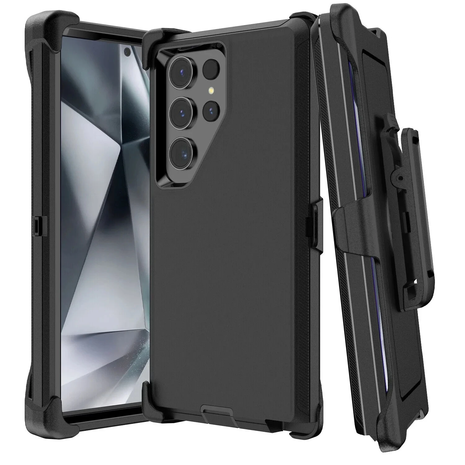 Heavy-Duty Shockproof Armor Phone Case with Belt Clip, 3-in-1 Design