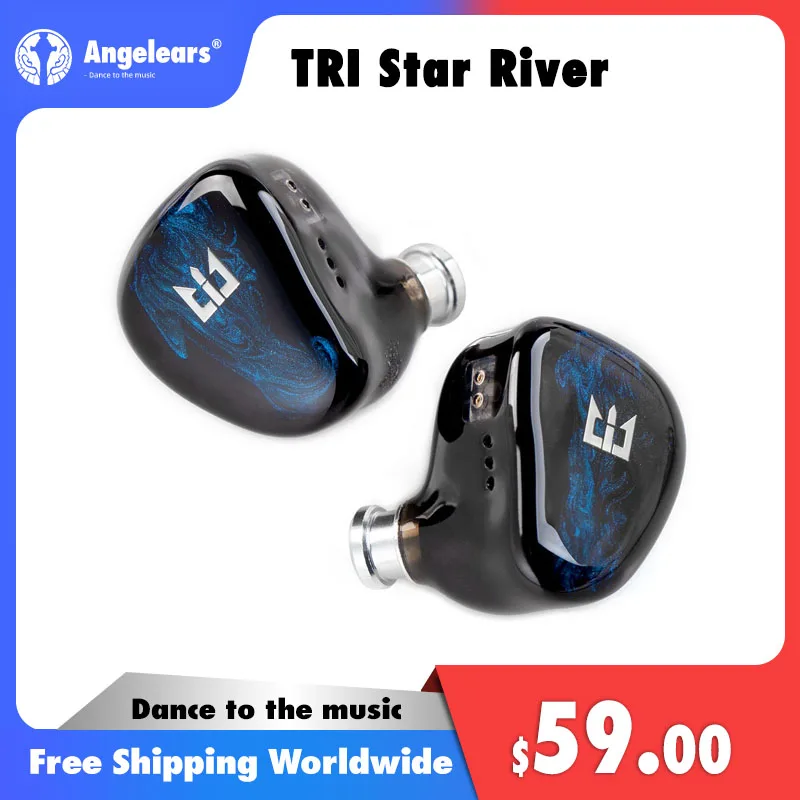 

Проводные наушники-вкладыши TRI Star River 2DD с монитором и 2 контактами