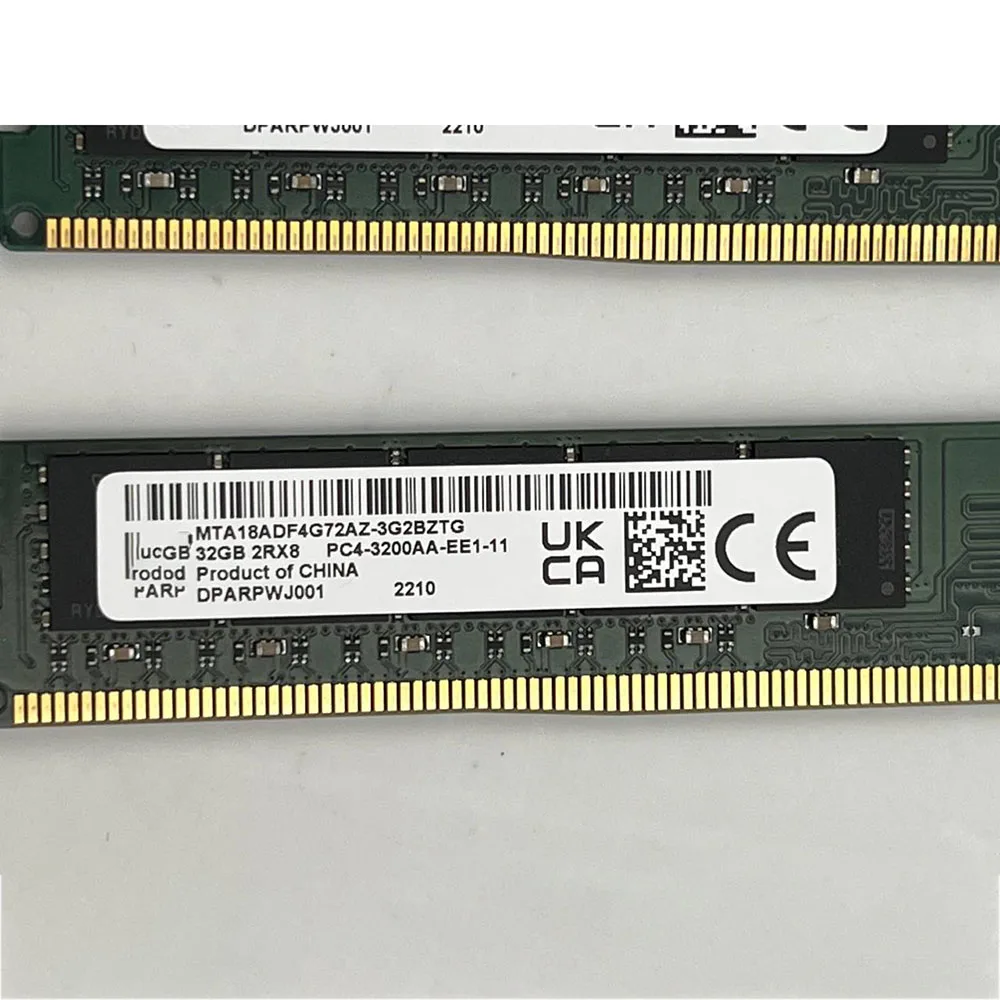 1 PCS 32GB 2RX8 PC4-3200AA--EE1-11 DDR4 3200 ECC REG RDIMM