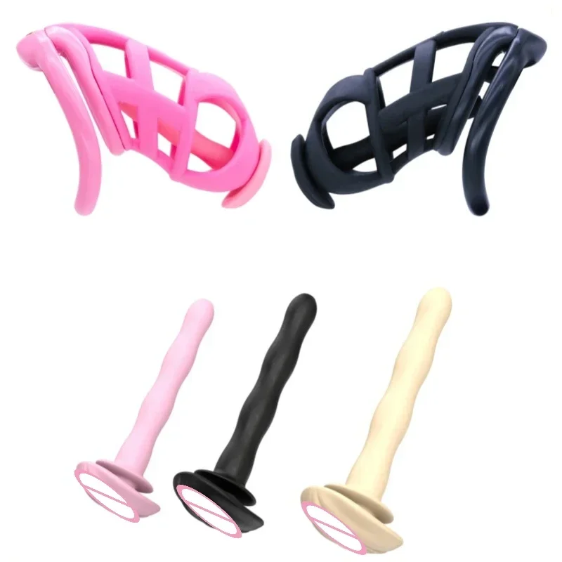 Cobra Chastity Cage Embedded Small Lock with Catheter Cock Lock Male Abstinence Escape Prevention Adult Erotic Sex Toys penis chastity cage chastity lock sex toy chastity cage accessory
