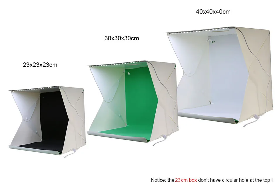 Mini 30CM Folding Tabletop Studio Diffuse Soft Box with LED Light Black White Red Green Background Photo Studio Accessories