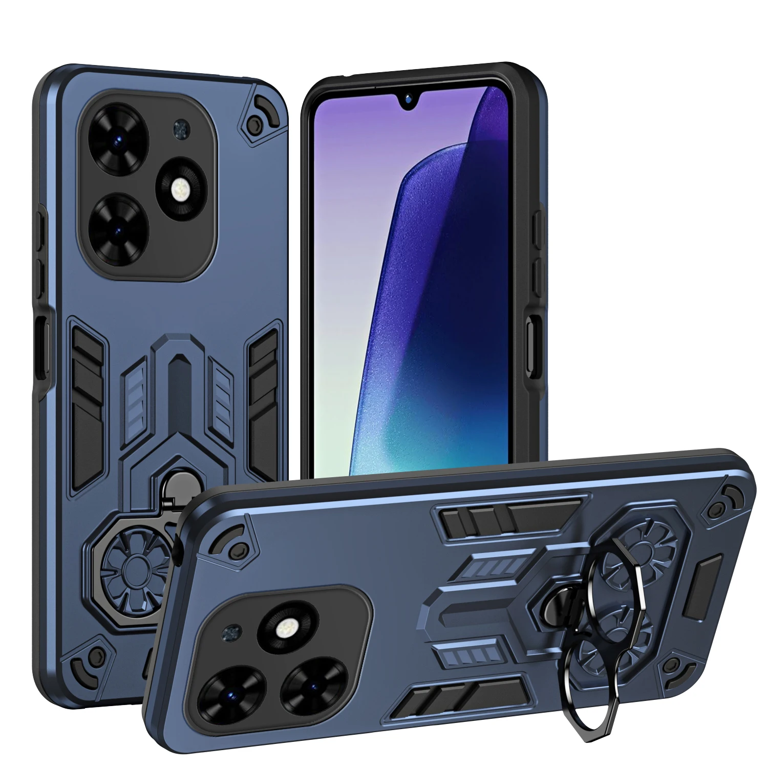 Shockproof Armor Case with Ring Stand Holder and Protective Cover