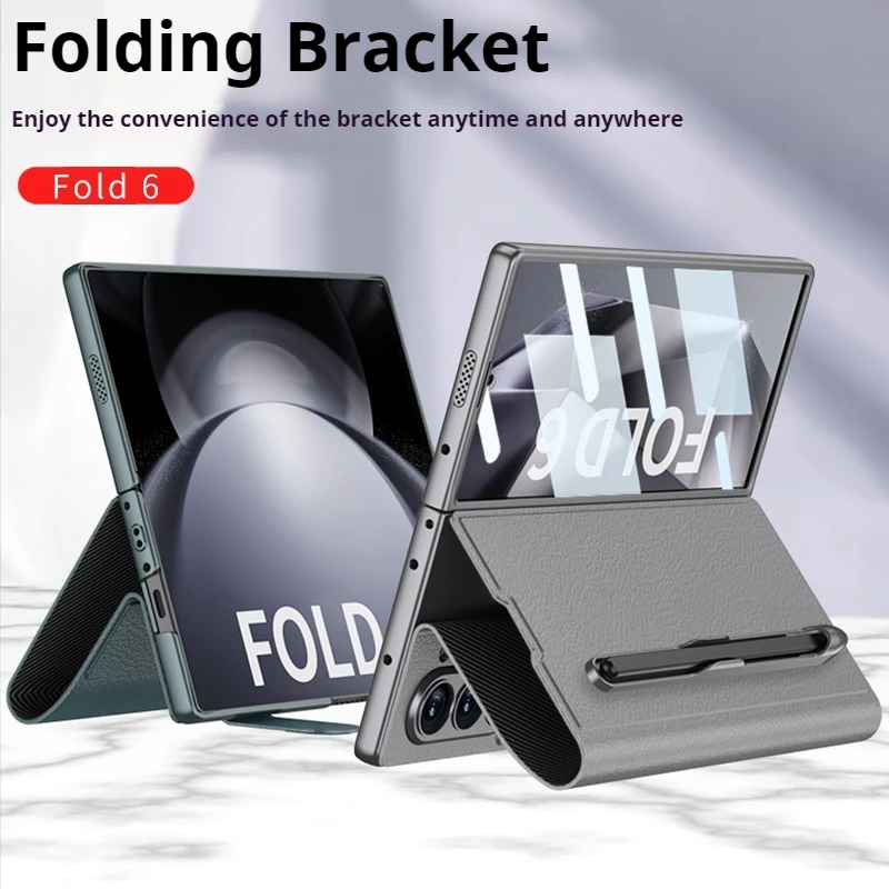 Custodia Flip Cover in Pelle di Lusso per Samsung Galaxy Z Fold 6 con Slot per Penna Pellicola Protettiva in Vetro per Schermo_voghion.com