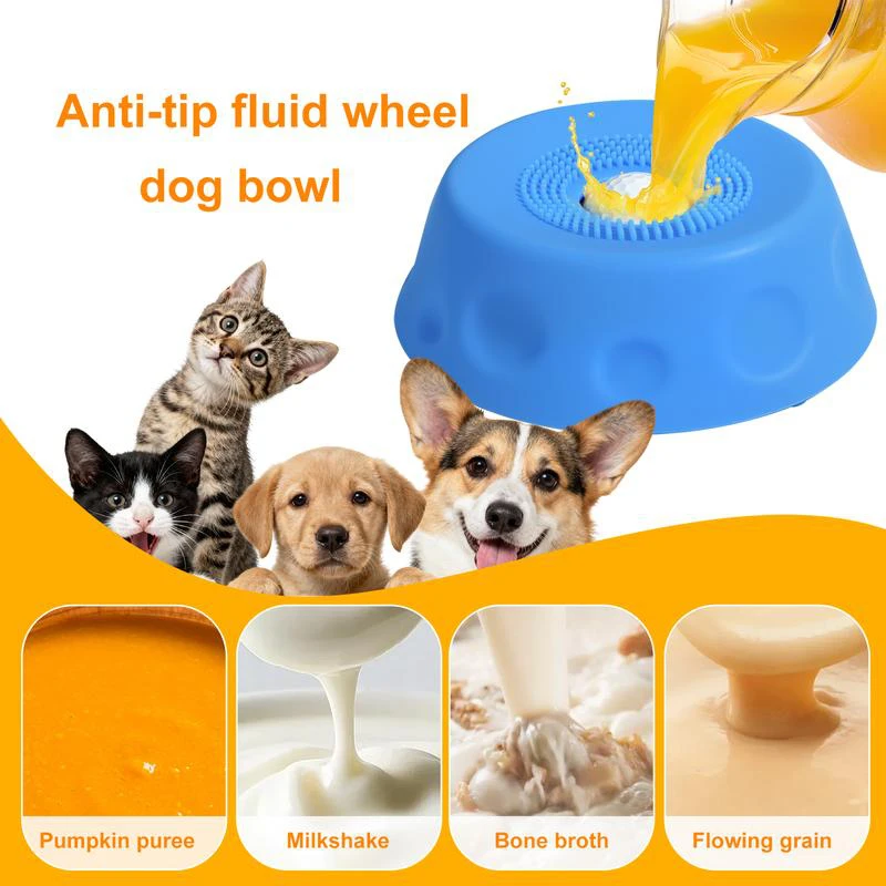 Pet Slow Feeder Dog Lick Bowl Anti-Slip Cat Silicone Liquid Food Feeding Puzzle Interactive Ball Toy Slow Eating Dog Dishes_voghion.com