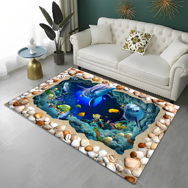 Fish 3d Realistic Pattern Carpets for Bedroom Living Room Kitchen Floor  Mats Home Decor Non-Slip Floor Pad Rug - AliExpress