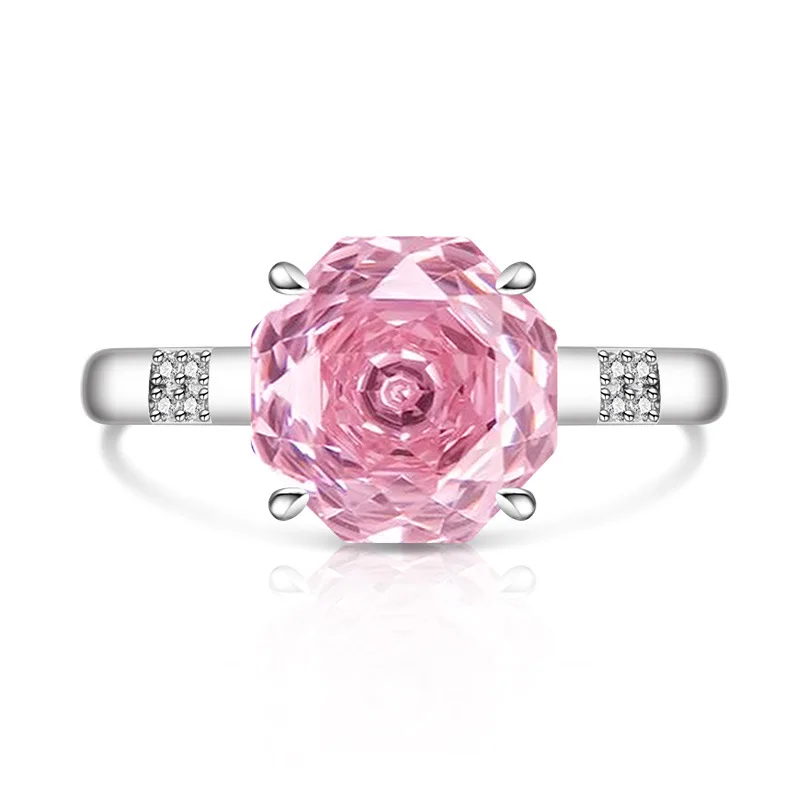 925 Sterling Silber Modischer Einfacher Millennium-Ring mit Rosenschliff, Geburtstags- und Jubiläumsgeschenk, Luxuriöser Damenschmuck – Detail 10