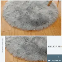1PC 30cm Soft Artificial Wool Seat Cushion Round Fur Chair Mat Hairy Carpet Warm Wool Rug Home Bedroom Decoration Accessories 5