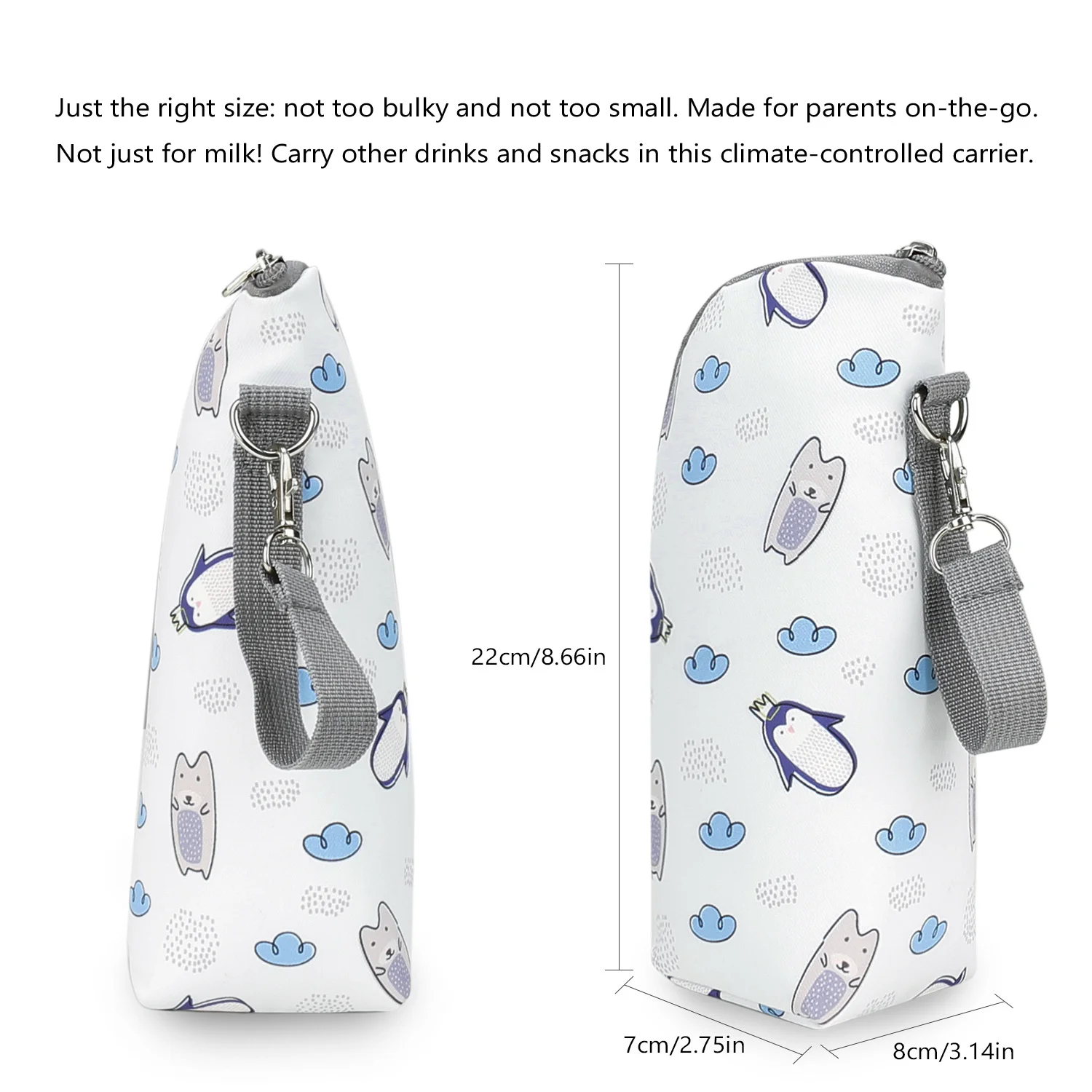 Outdoor Baby Milk Water Bottle Warmer Bag Infant Feeding Bottle Protective Cover Insulation Portable Stroller Hanging Warmer bag 6