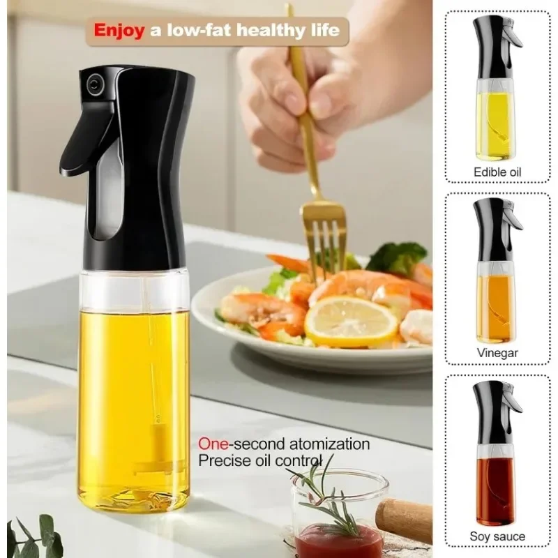 Pneumatic Oil Spray Bottle for Kitchen Precision Cooking Oil Sprayer for BBQ Olive Oil Baking & Frying BPA-Free Plastic