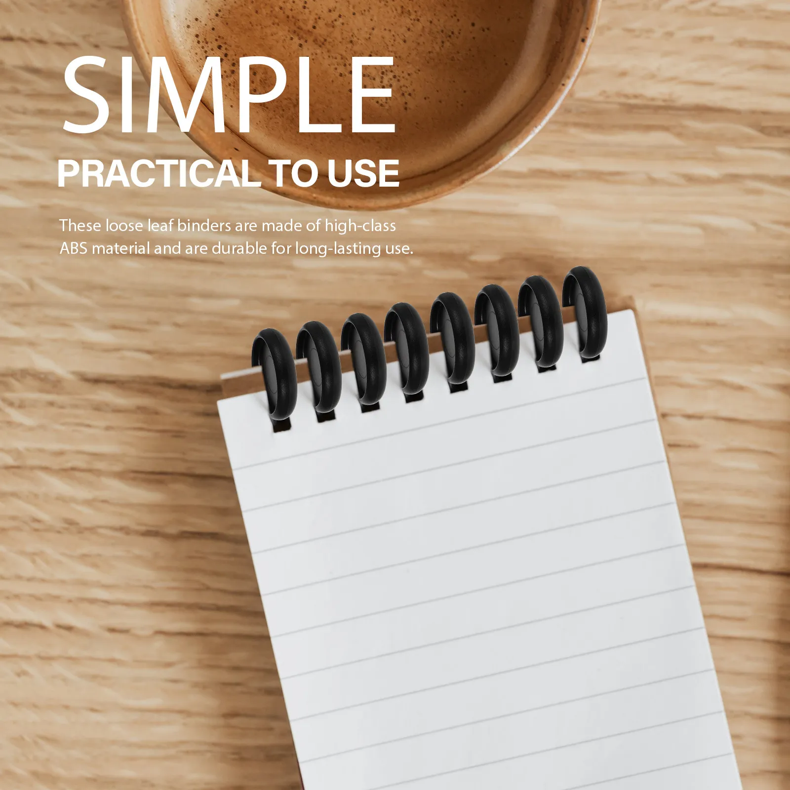 44개 고급 광택 ABS 루즈리프 바인딩 링 디스크바운드 확장 디스크 DIY 북 바인더 노트패드 플래너 학교 사무용