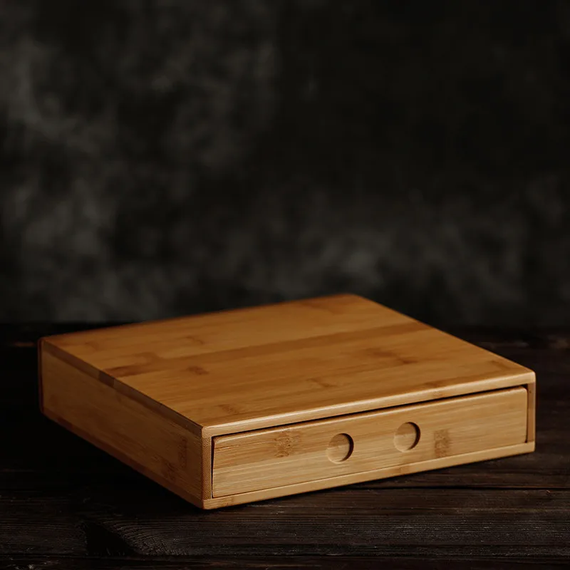 Bamboo Tea Box Puerh Tea Cake Box Simple Storage Organizer Multi-layer Leaf Boxes Home Gift