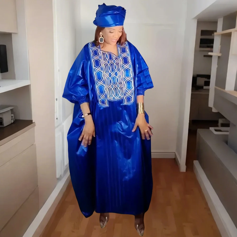 African Dresses for Women Traditional Bazin Embroidery Wedding Party Dashiki African Couples Matching