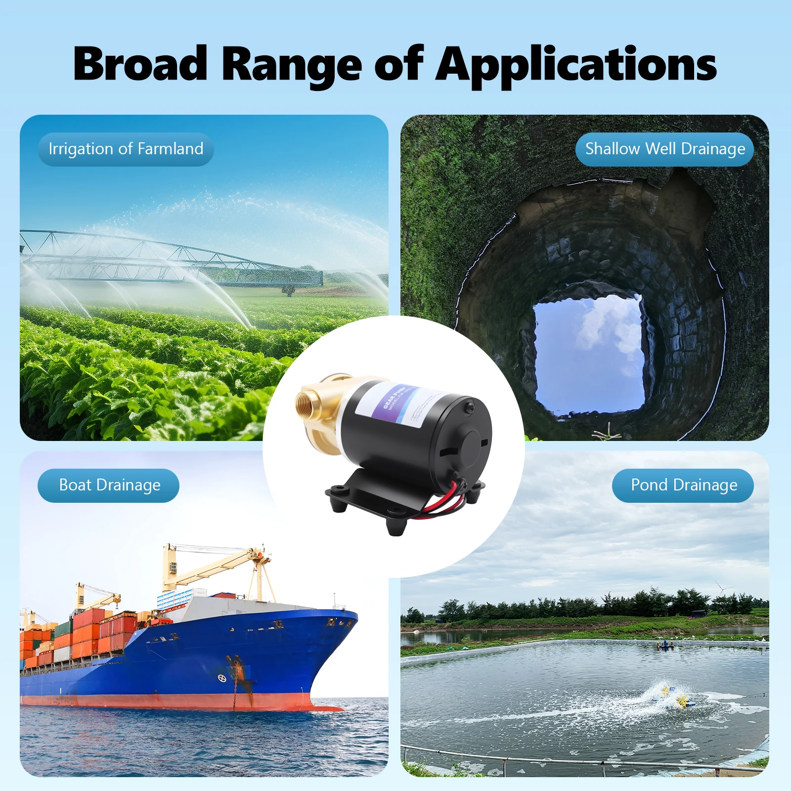 30 l/min Wasserpumpe, 120 W, Motorlaufradpumpe aus reinem Kupfer, 2850 U/min, Wasserpumpe für die Bewässerung von Bootsuntergängen für Sprinkleranlagen – Detail 4