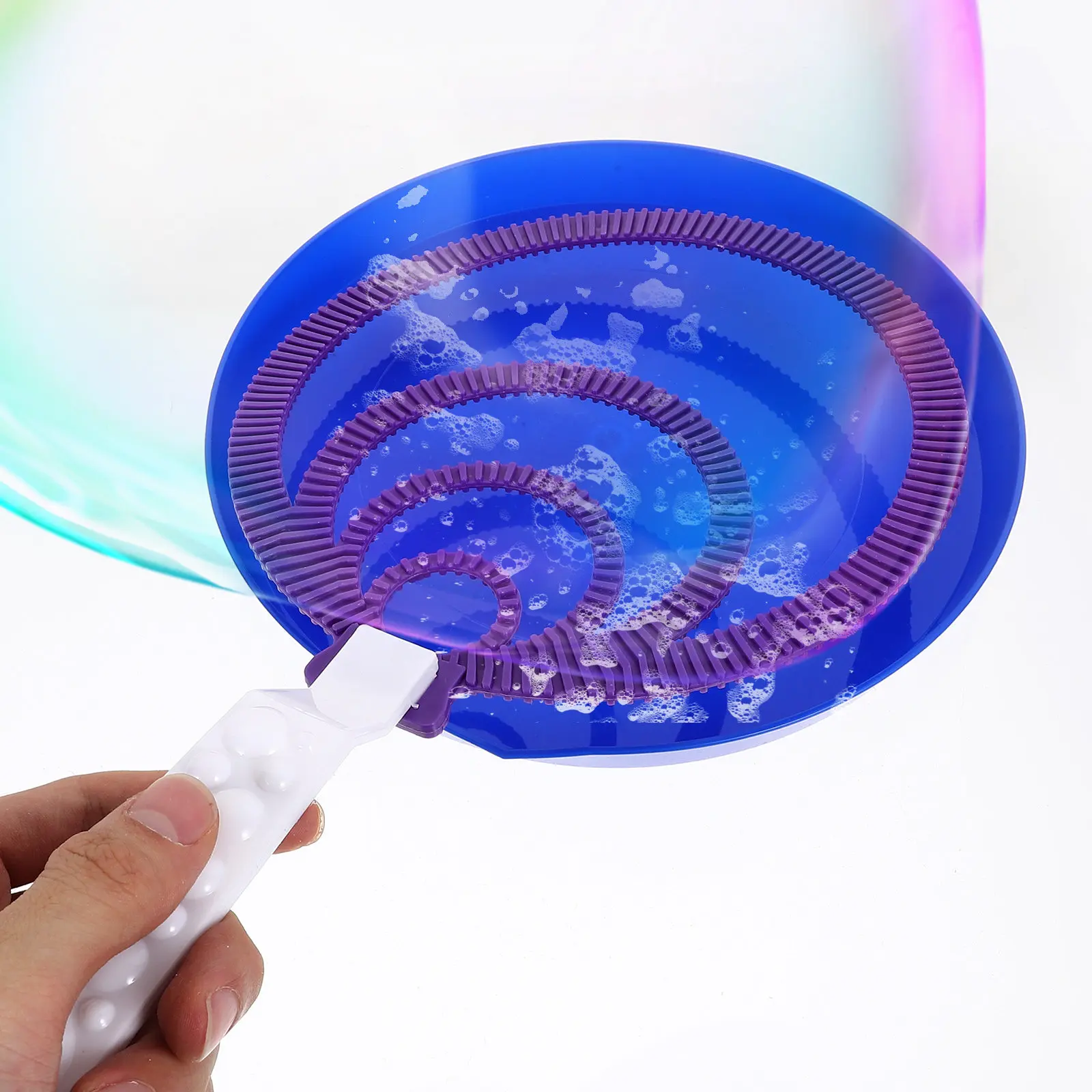 1 세트 버블 메이커 링 크리 에이 티브 휴대용 버블 블로잉 도구 어린이 야외 가족 놀이 버블 메이커 파티 호의품