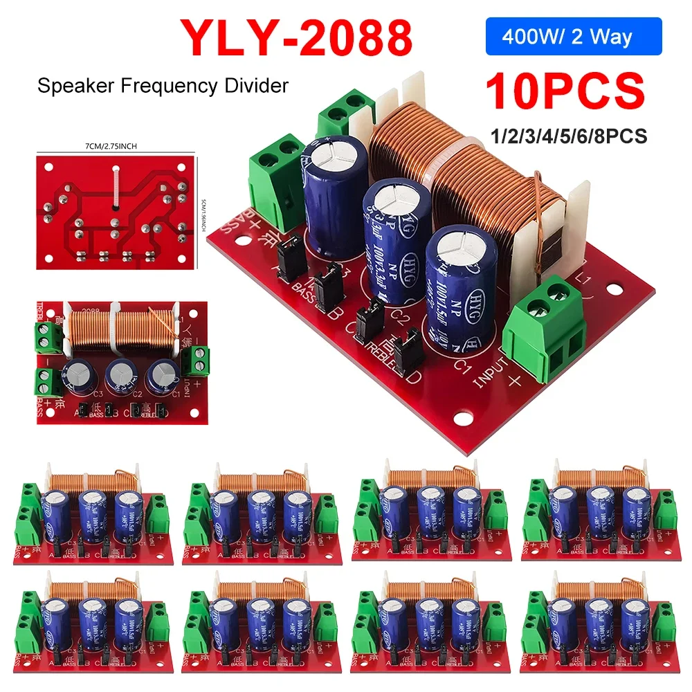 1-10PCS-YLY-2088-400W-2-Way-Crossover-Filters-Module-HiFi-Speaker ...