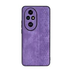 Premium Ultrathin Cube Pattern Leather Phone Case - Full Protection Cover for Honor 80SE (PURPLE)
