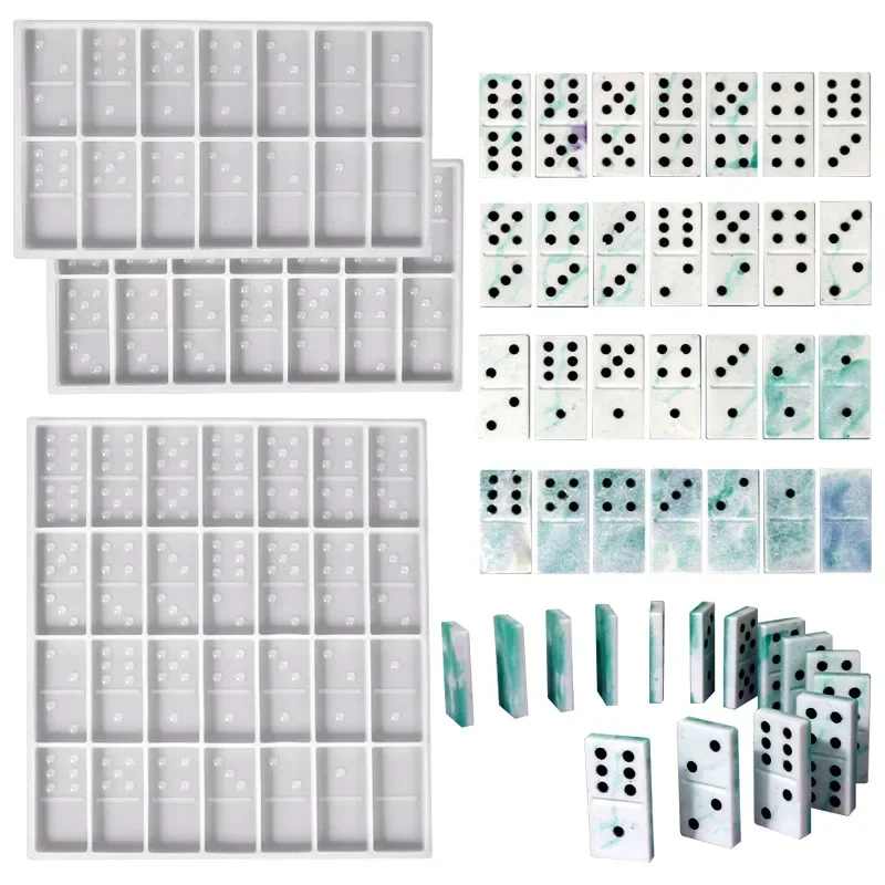 

DIY Domino Mold Cement Silicone Mold for Concrete Casting Molds for DIY Kids Board Games Puzzles Epoxy Resin Molds