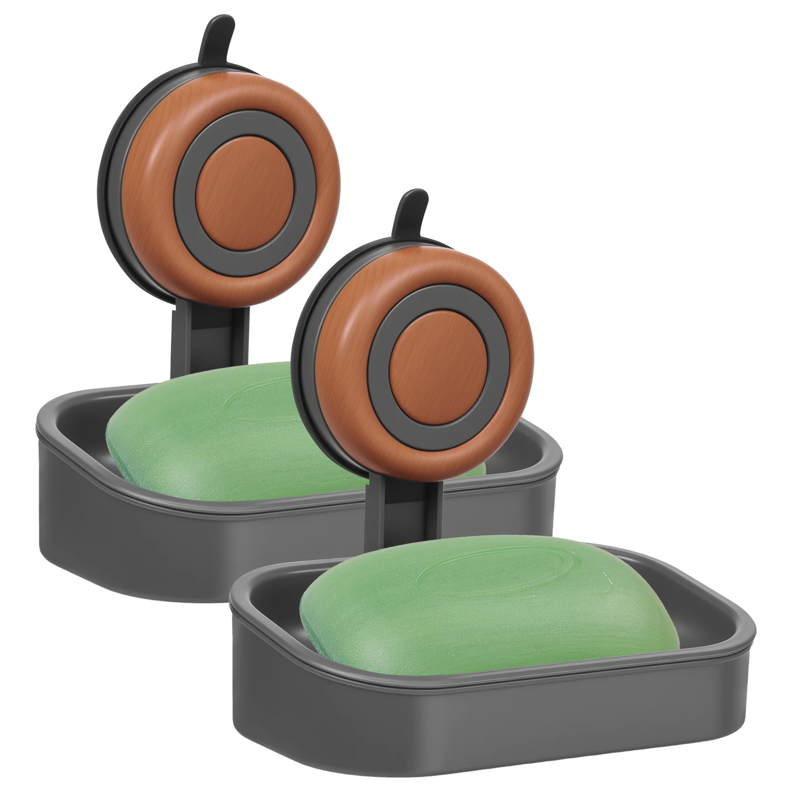 2 Pcs Suction Cup Soap Dish Single/Double Layer Shower Soap Holder with Drainage Hole No Drilling Wall Mounted Sponge Holder