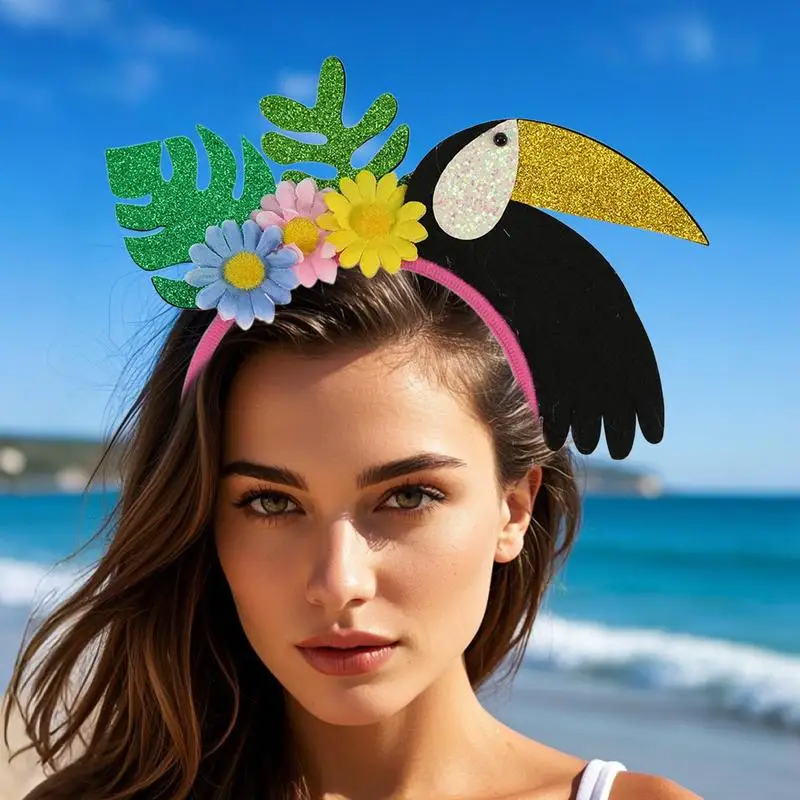 Headband Hawaiian Decorative Flower Hairband Set Of 8 Beach Party Hair Hoop For Kids Adults Carnival Dress Up Floral Hairhoop